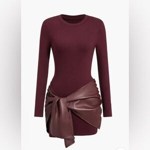 Elegant Burgundy Mini Dress